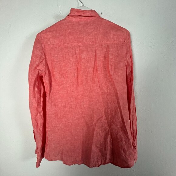 J.Crew Womens Pink Linen Long-Sleeve Button-Up Perfect Shirt Size 8 Casual Top - Picture 2 of 8